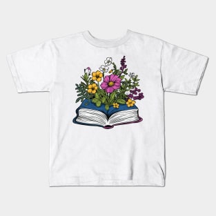 Flowers growing from book Kids T-Shirt